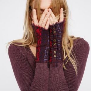 Burgundy Free People Art School Thermal Tee